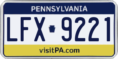 PA license plate LFX9221