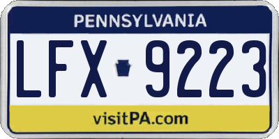 PA license plate LFX9223