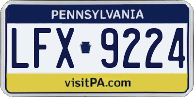 PA license plate LFX9224