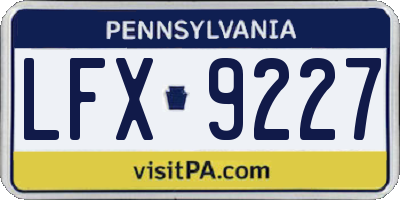 PA license plate LFX9227