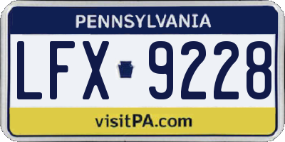 PA license plate LFX9228