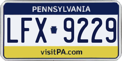 PA license plate LFX9229