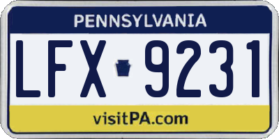 PA license plate LFX9231