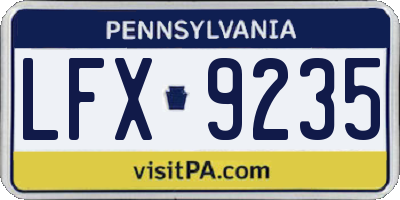 PA license plate LFX9235