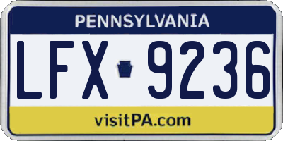 PA license plate LFX9236