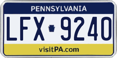 PA license plate LFX9240
