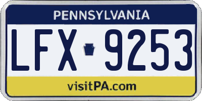 PA license plate LFX9253