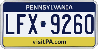 PA license plate LFX9260