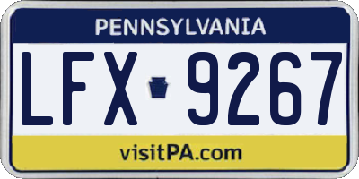 PA license plate LFX9267