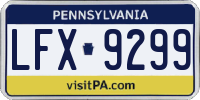 PA license plate LFX9299