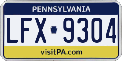 PA license plate LFX9304