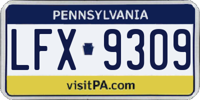 PA license plate LFX9309