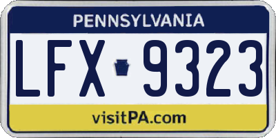PA license plate LFX9323