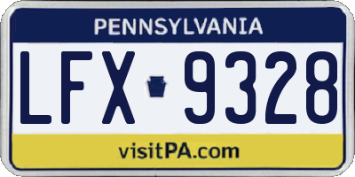 PA license plate LFX9328