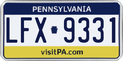 PA license plate LFX9331