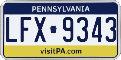 PA license plate LFX9343