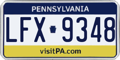 PA license plate LFX9348