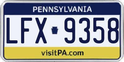 PA license plate LFX9358
