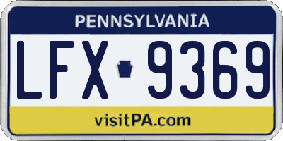 PA license plate LFX9369