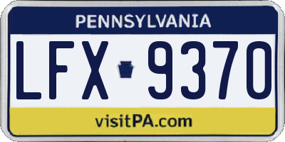 PA license plate LFX9370