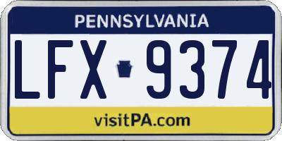 PA license plate LFX9374