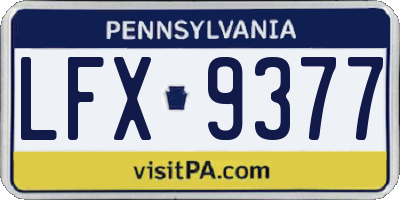 PA license plate LFX9377