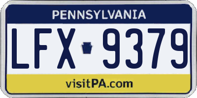 PA license plate LFX9379