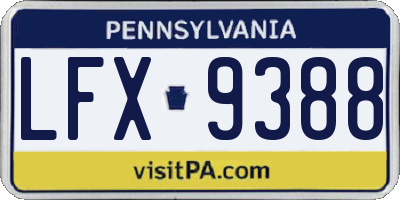 PA license plate LFX9388