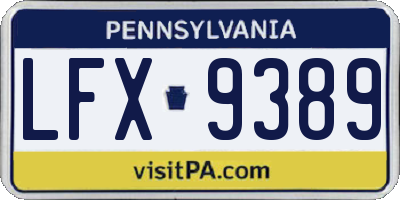 PA license plate LFX9389