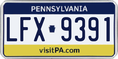 PA license plate LFX9391