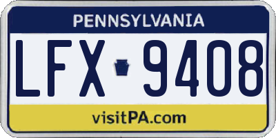 PA license plate LFX9408