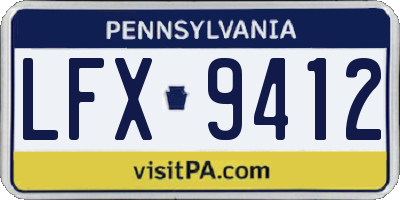 PA license plate LFX9412
