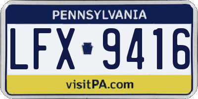 PA license plate LFX9416