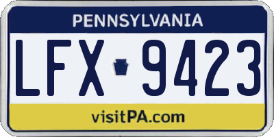PA license plate LFX9423