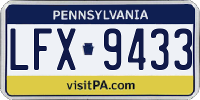 PA license plate LFX9433