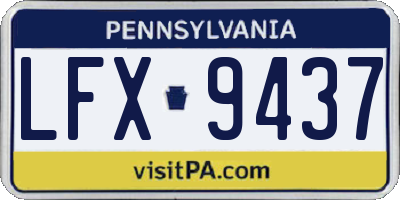PA license plate LFX9437