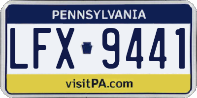 PA license plate LFX9441