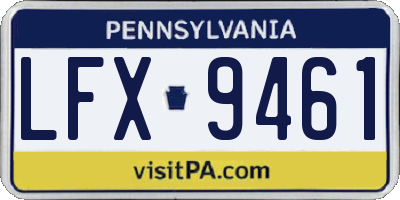 PA license plate LFX9461