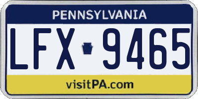 PA license plate LFX9465