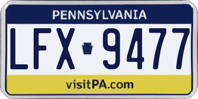 PA license plate LFX9477