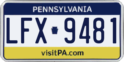 PA license plate LFX9481