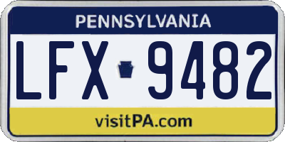 PA license plate LFX9482