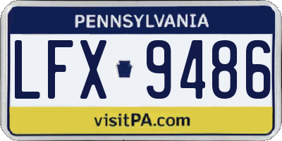 PA license plate LFX9486