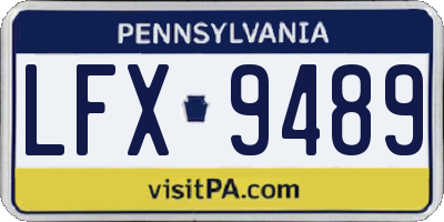 PA license plate LFX9489