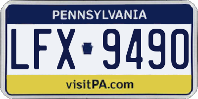 PA license plate LFX9490