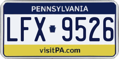 PA license plate LFX9526