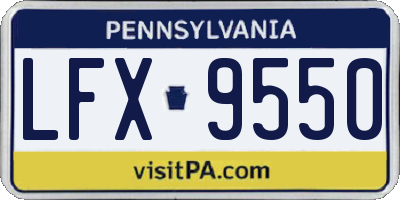 PA license plate LFX9550