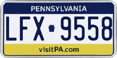 PA license plate LFX9558