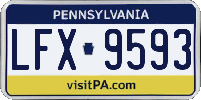 PA license plate LFX9593