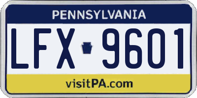 PA license plate LFX9601